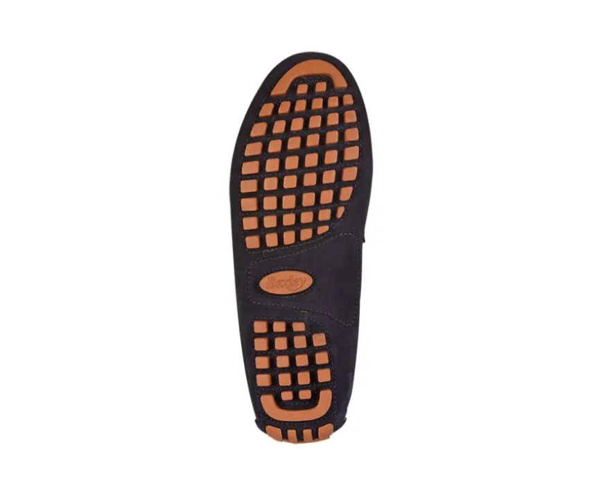 Mocasín de verano Terciopelo Azul marino y Castaño Biscayne-Bexley Outlet