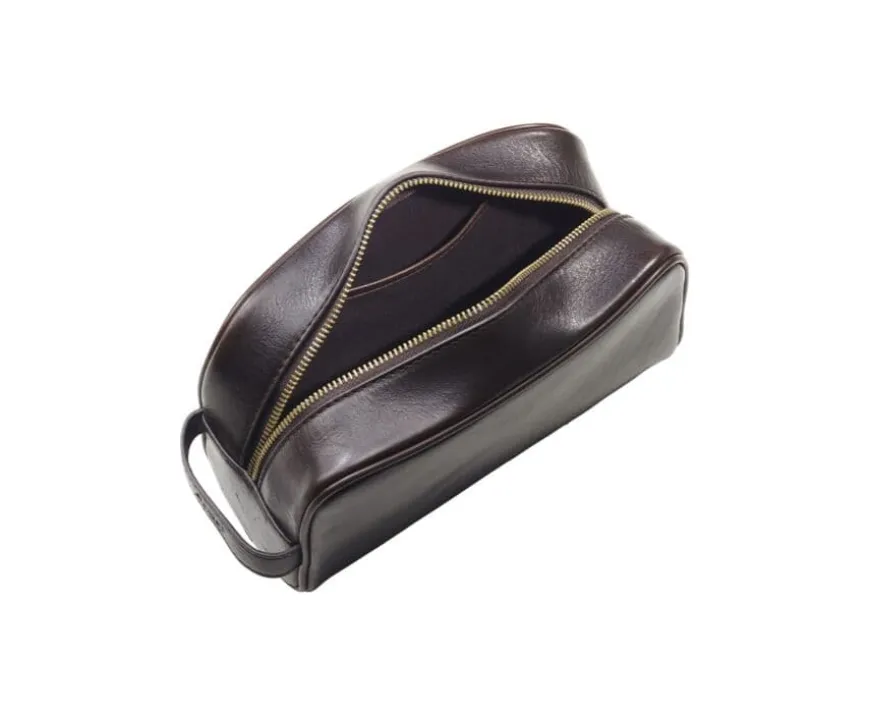 Neceser de cuero Chocolate oscuro piel-Bexley Clearance