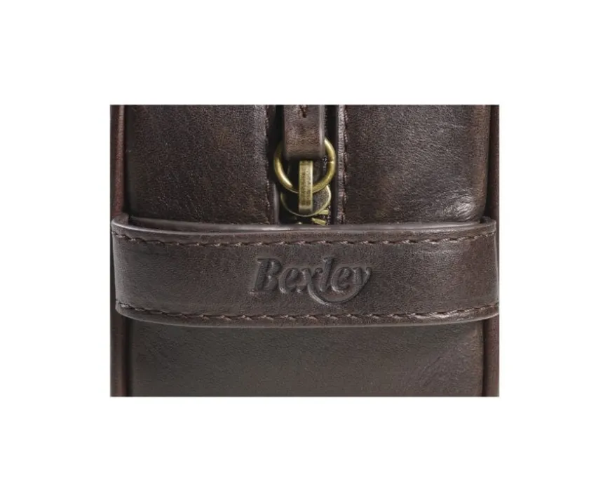 Neceser de cuero Chocolate oscuro piel-Bexley Clearance