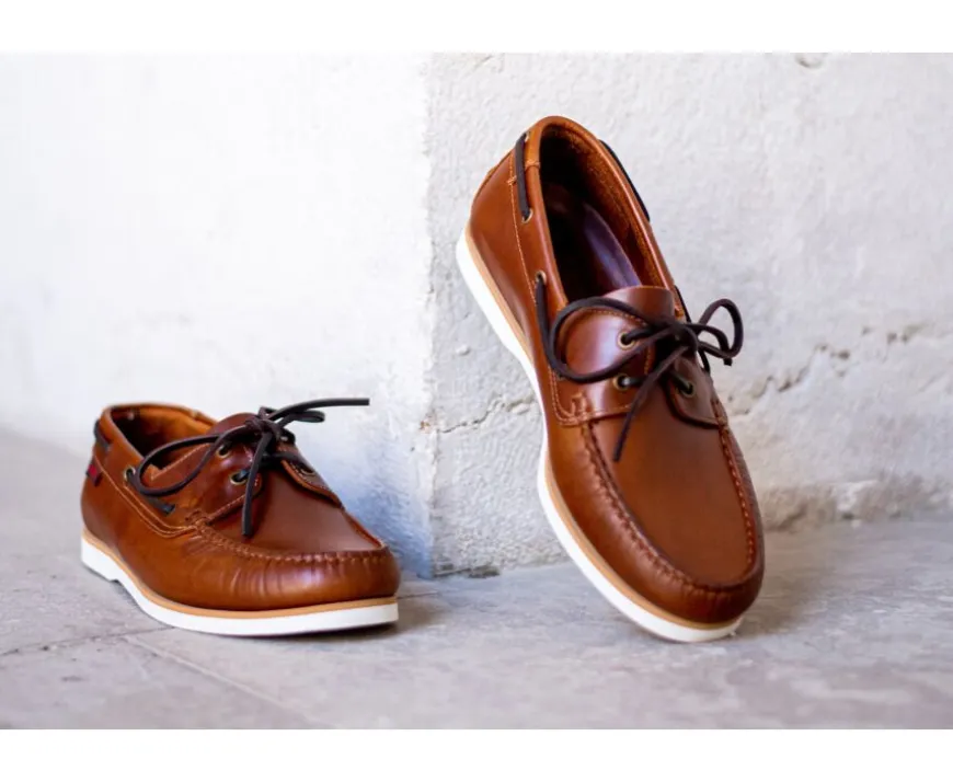 Náuticos de hombre de piel Coñac Trawler-Bexley Best Sale