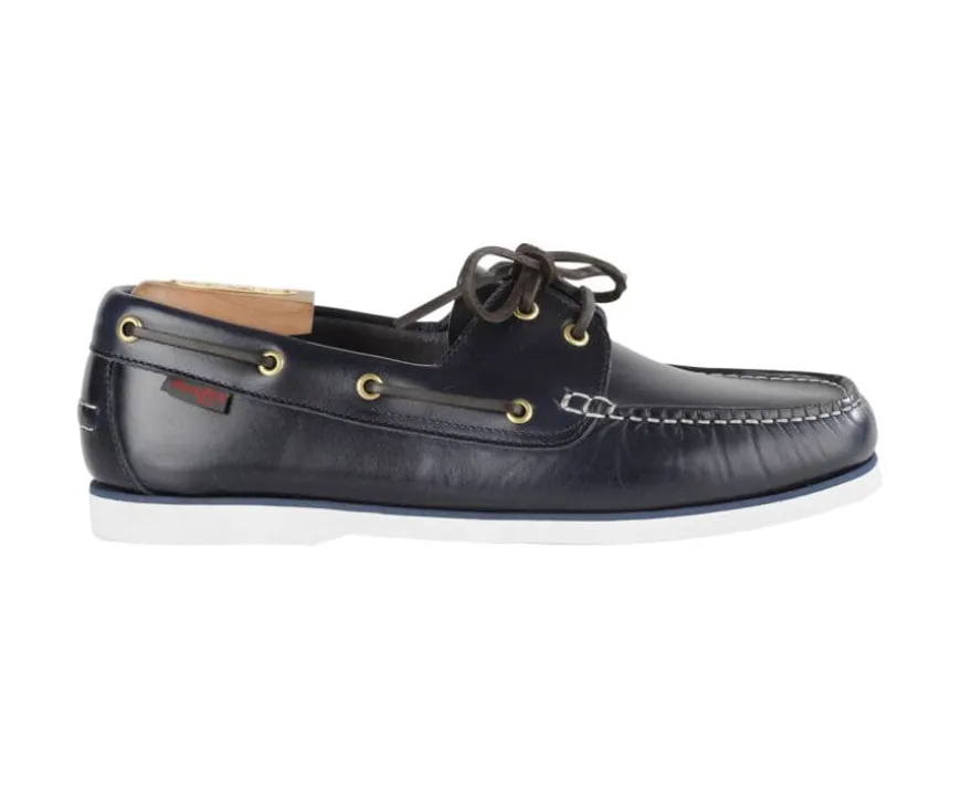 Náuticos hombre piel Azul marino Trawler-Bexley Fashion