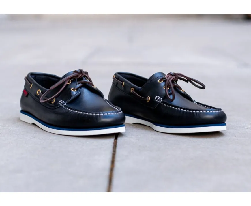 Náuticos hombre piel Azul marino Trawler-Bexley Fashion