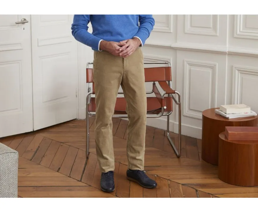 Pantalón chino de pana Aceituna Claro para hombre Norman-Bexley Sale