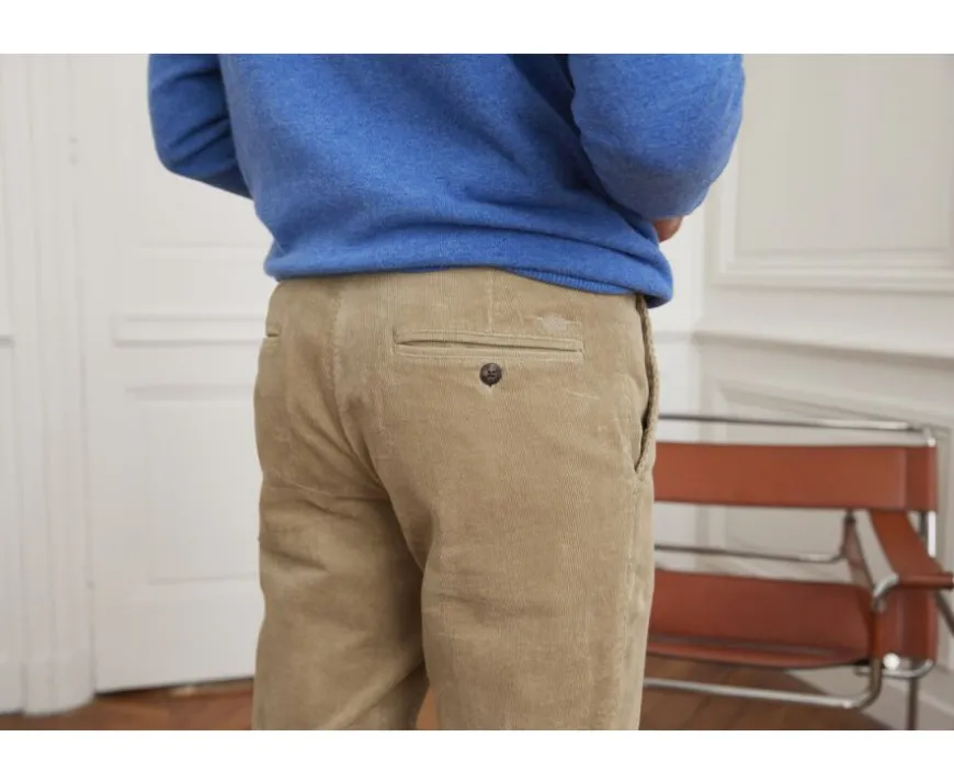 Pantalón chino de pana Aceituna Claro para hombre Norman-Bexley Sale