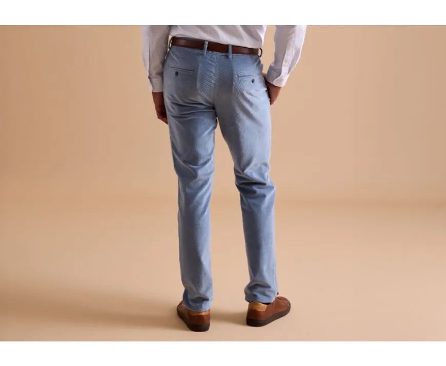 Pantalón chino de pana Azul grisáceo para hombre Norman-Bexley Shop