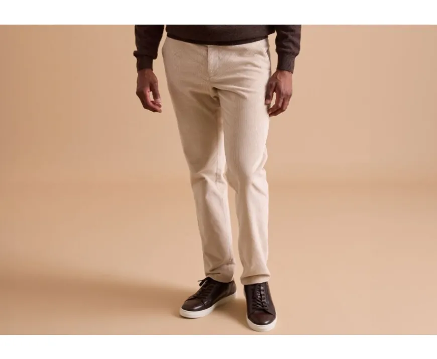 Pantalón chino de pana Crudo para hombre Norman-Bexley Online