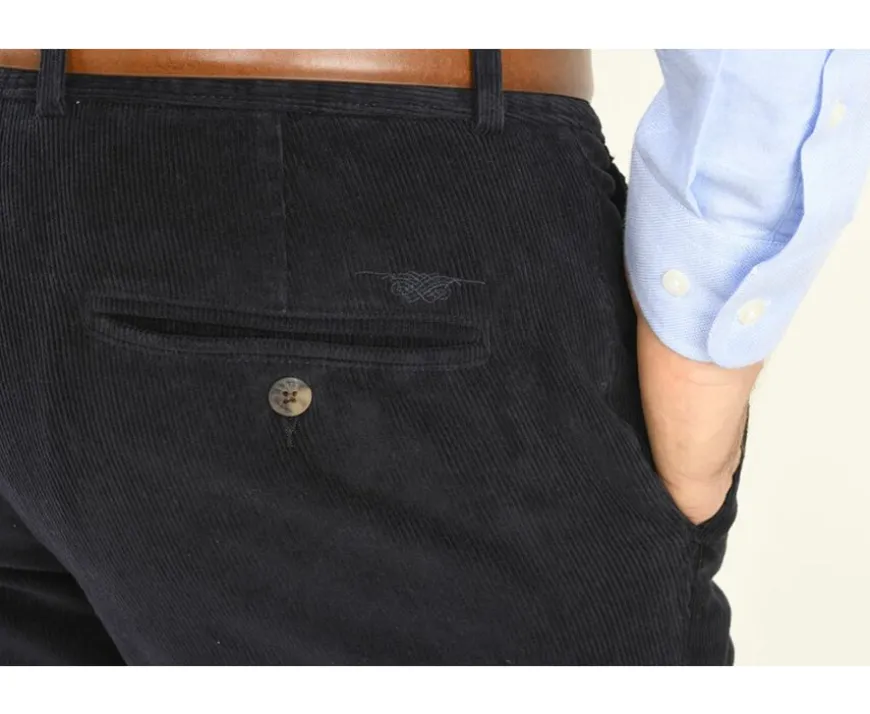 Pantalón chino de pana Navy para hombre Norman-Bexley Discount