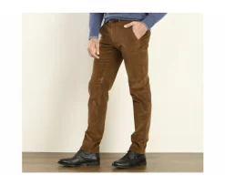 Pantalón chino de pana para hombre Camel oscuro Norman-Bexley Store