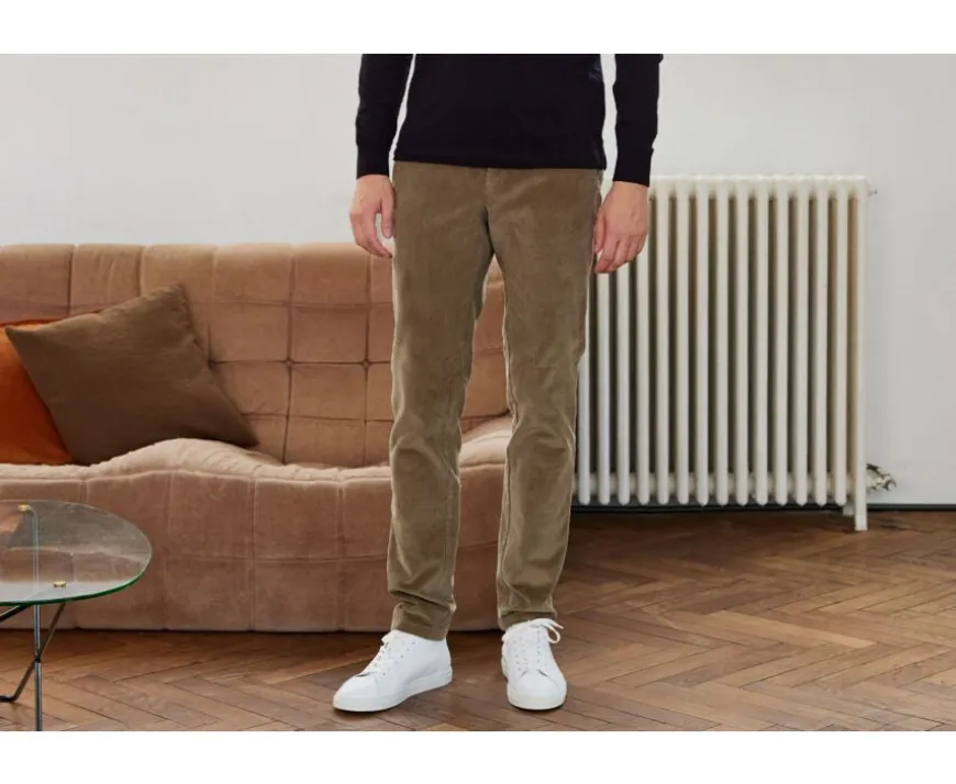 Pantalón chino de pana Verde Salvia para hombre Norman-Bexley Clearance