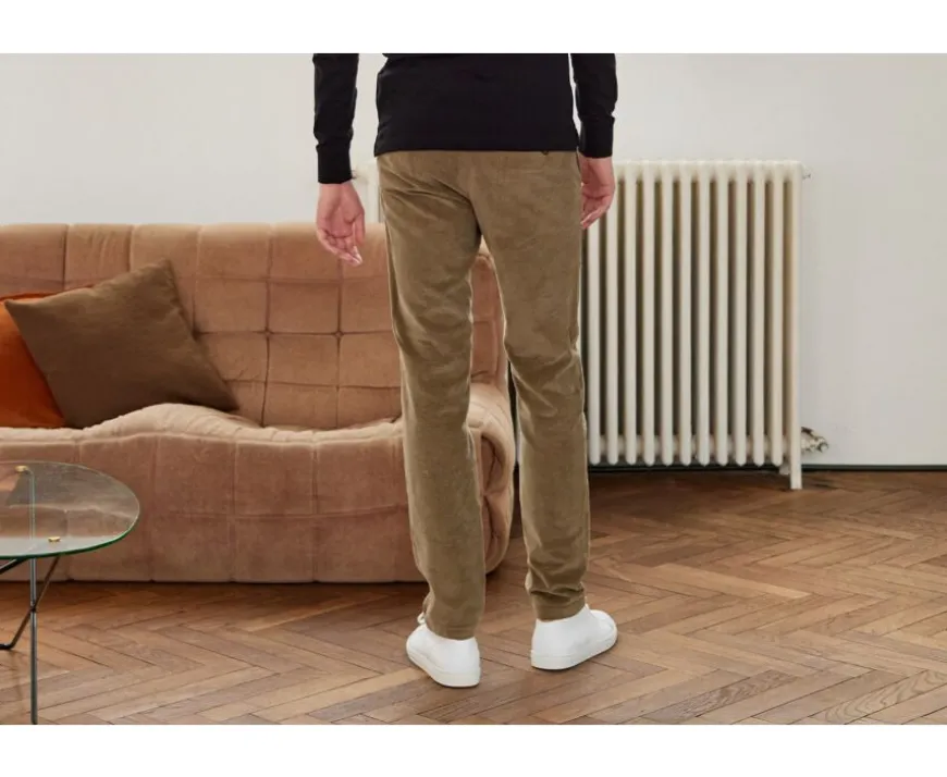 Pantalón chino de pana Verde Salvia para hombre Norman-Bexley Clearance