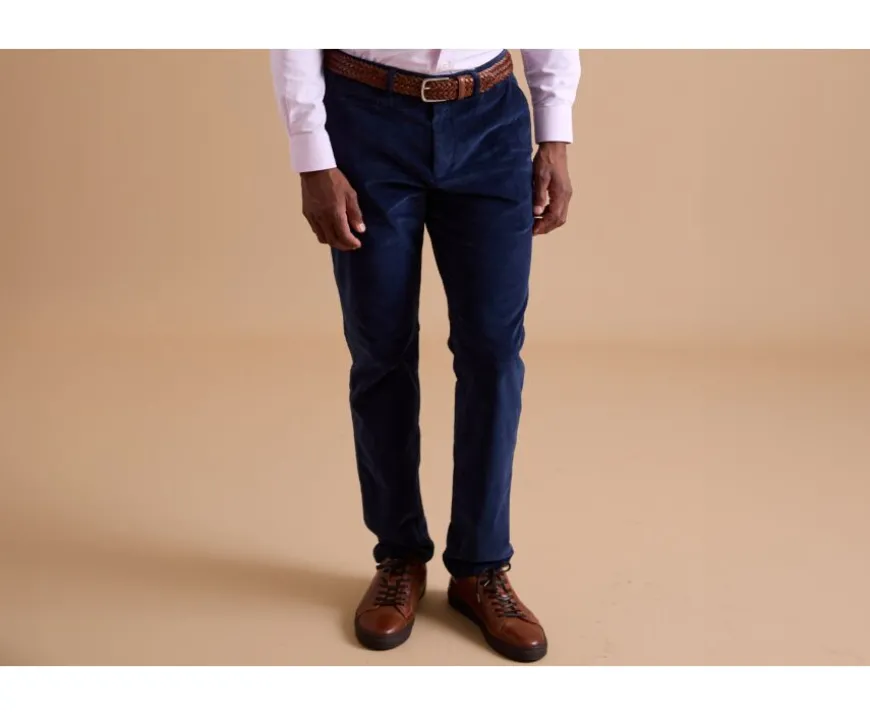 Pantalón chino de terciopelo Navy Kinsley-Bexley Sale