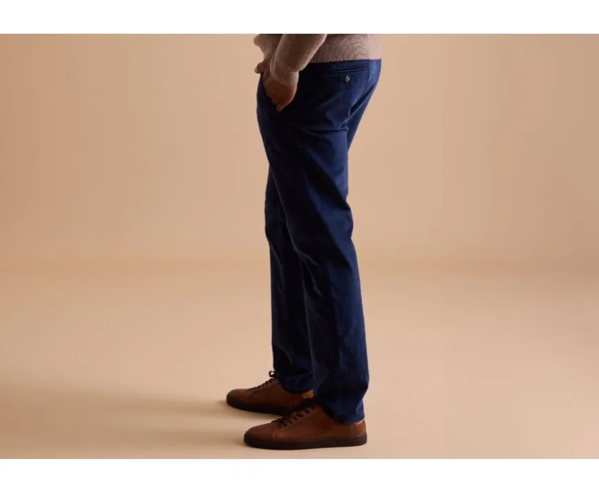 Pantalón chino de terciopelo Navy Kinsley-Bexley Sale