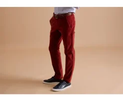 Pantalón chino de terciopelo Terracota Kinsley-Bexley Clearance