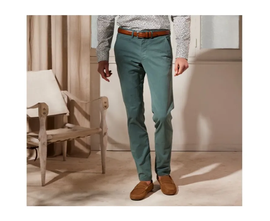 Pantalón chino hombre Verde pino Kyrk-Bexley Sale