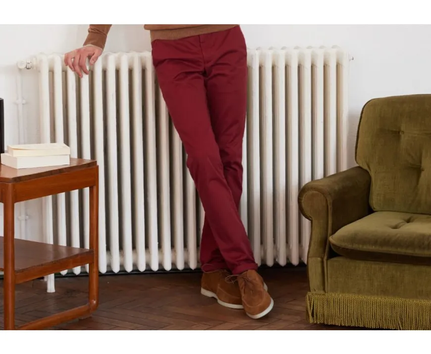 Pantalón chino para hombre Rojo Oscuro Nigel Ii-Bexley Sale