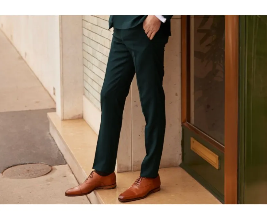 Pantalón de traje Botella Verde para hombre Lazare-Bexley Sale