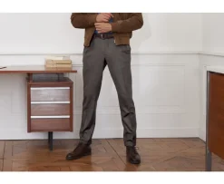 Pantalón de traje casual Espiga topo oscuro Lelian-Bexley Discount
