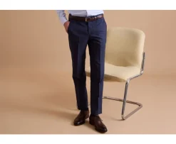 Pantalón de traje de hombre Azul oscuro moteado Lazare-Bexley Store