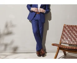 Pantalón de traje hombre Azul franco Lazare-Bexley Shop