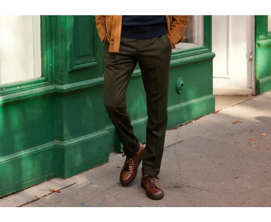 Pantalón de vestir Espiga Verde Oscuro Lelian-Bexley Online