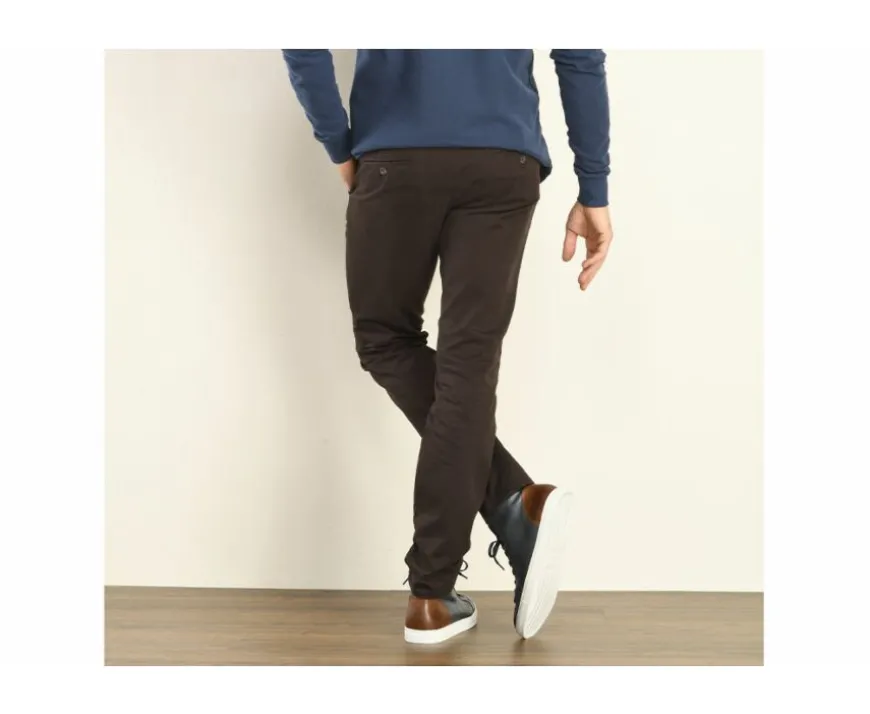 Pantalon chino para hombre Pardo oscuro Nigel Ii-Bexley Fashion