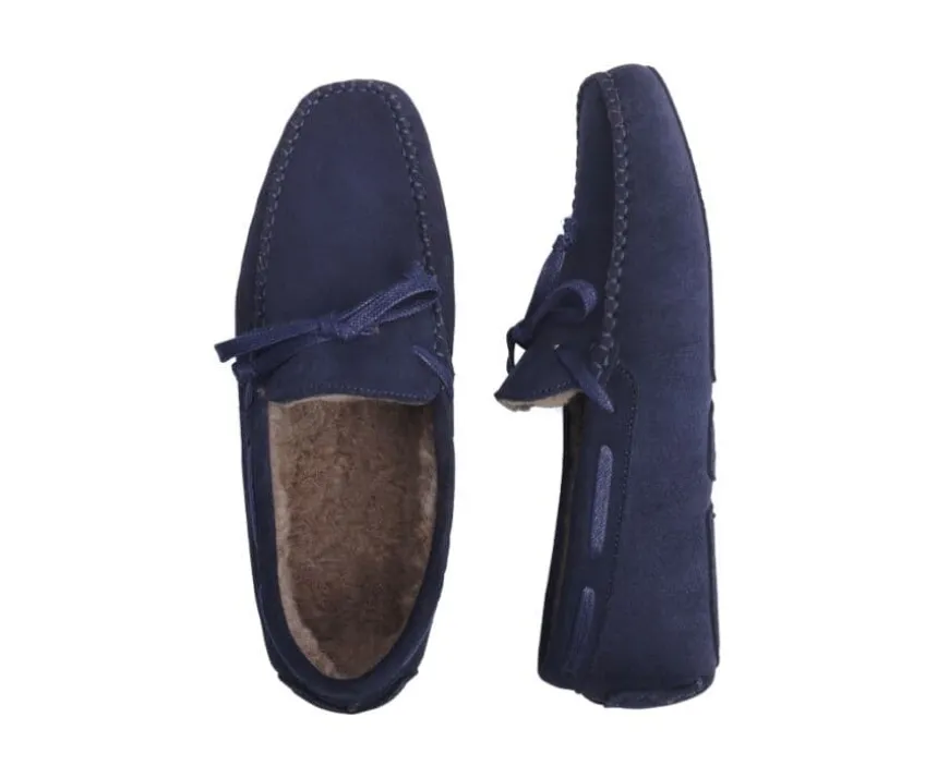Pantuflas de hombre de ante Azul marino Pantuflas-Bexley Best
