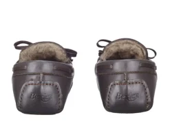 Pantuflas de hombre de cuero Chocolate-Bexley Sale