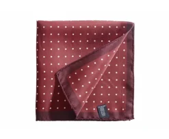 Pañuelo de bolsillo hombre micropuntos Burdeos y Blanco-Bexley Best Sale