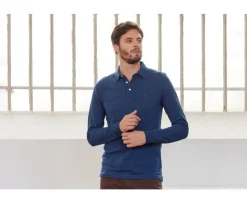 Polo de hombre de manga larga Azul Alec Ii Ml-Bexley Fashion