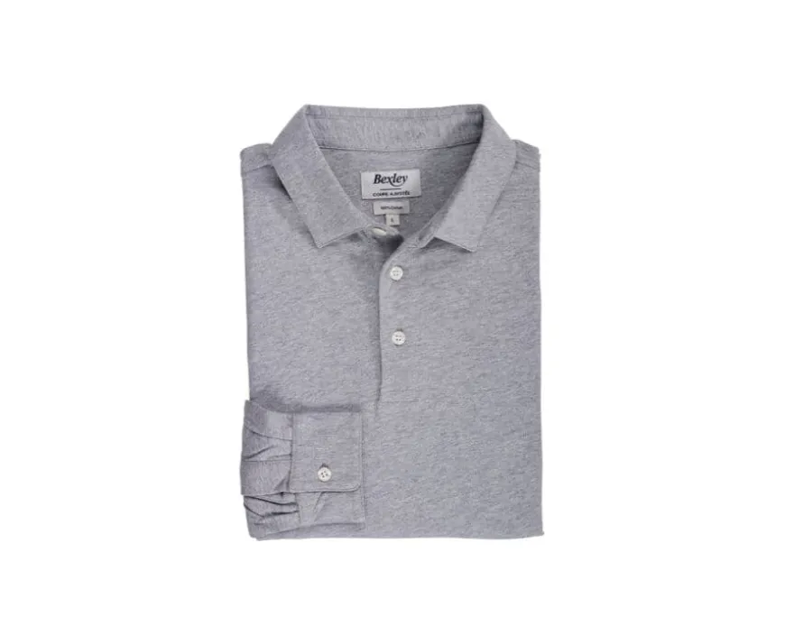 Polo de hombre de manga larga Gris Claro Moteado Aiden Ml-Bexley Cheap