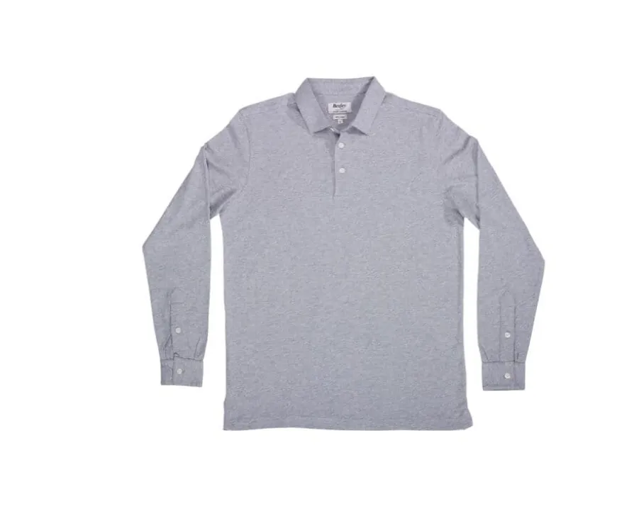Polo de hombre de manga larga Gris Claro Moteado Aiden Ml-Bexley Cheap