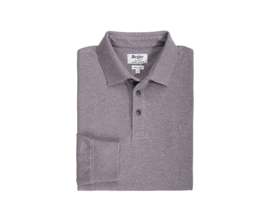 Polo de hombre manga larga Gris Topo Alec Ii Ml-Bexley Outlet