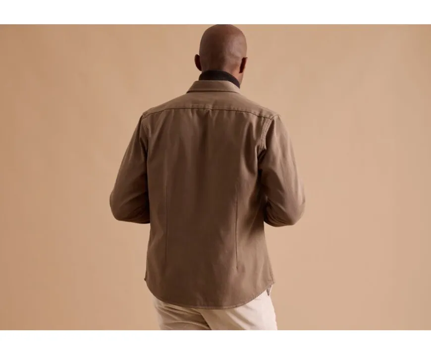 Sobrecamisa de franela Camel - Cuello francés Théodéric-Bexley Outlet