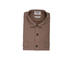 Sobrecamisa de franela Camel - Cuello francés Théodéric-Bexley Outlet