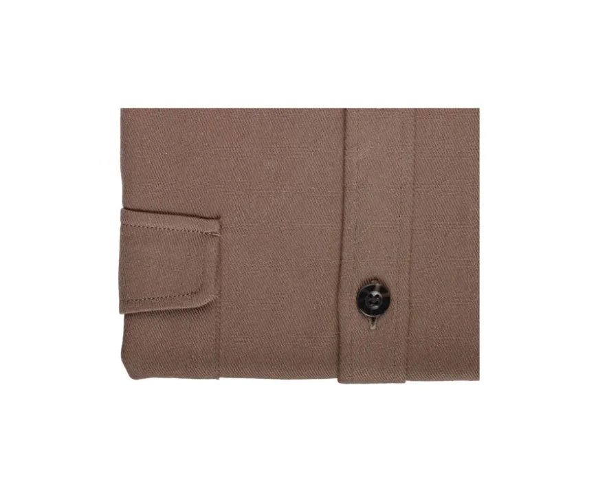 Sobrecamisa de franela Camel - Cuello francés Théodéric-Bexley Outlet