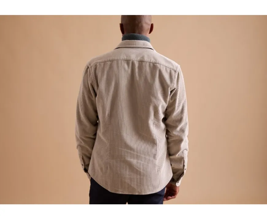 Sobrecamisa de terciopelo Beis claro - Cuello francés Victorin-Bexley Online