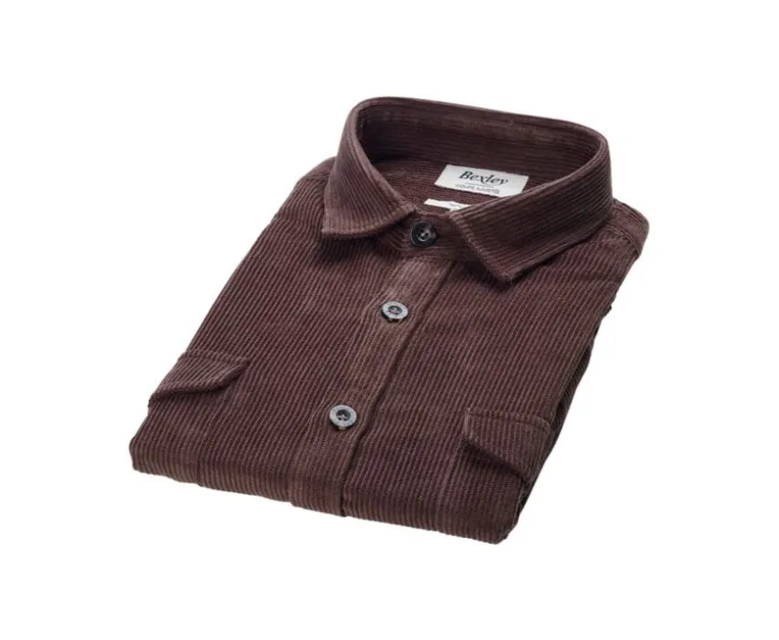 Sobrecamisa de terciopelo Chocolate - Cuello francés Victorin-Bexley Best Sale