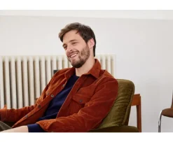 Sobrecamisa de terciopelo Terracota - Cuello francés Victorin-Bexley Online