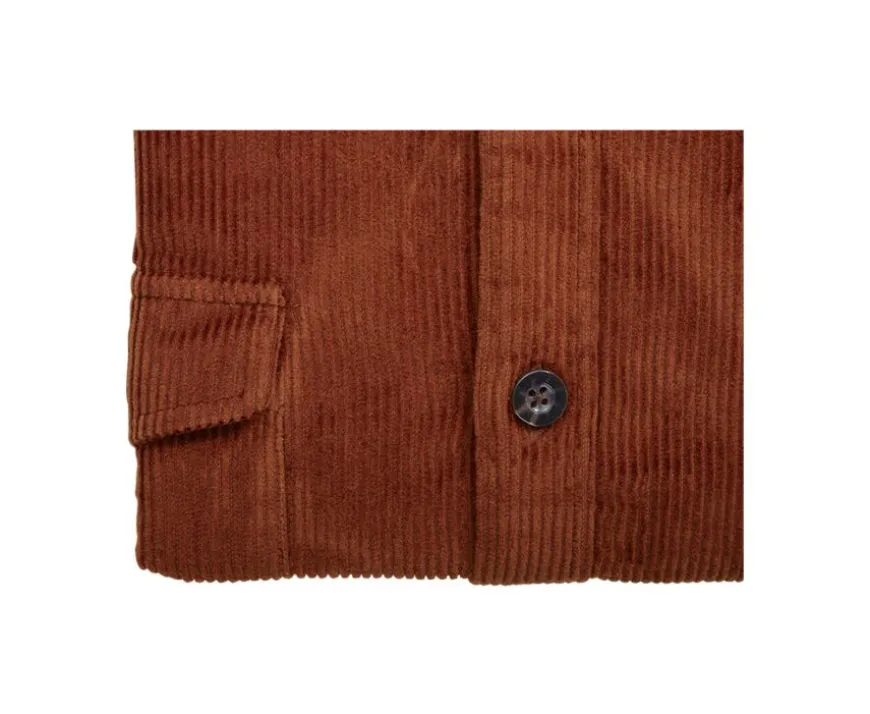 Sobrecamisa de terciopelo Terracota - Cuello francés Victorin-Bexley Online