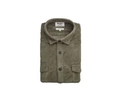 Sobrecamisa de terciopelo Verde militar - Cuello francés Victorin-Bexley Hot