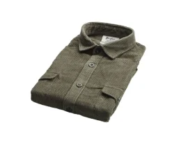 Sobrecamisa de terciopelo Verde militar - Cuello francés Victorin-Bexley Hot