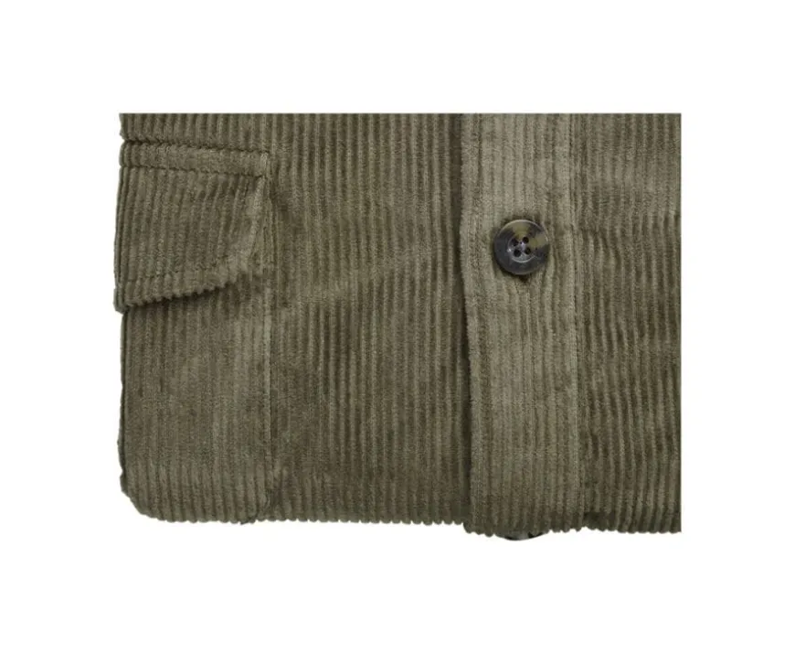 Sobrecamisa de terciopelo Verde militar - Cuello francés Victorin-Bexley Hot