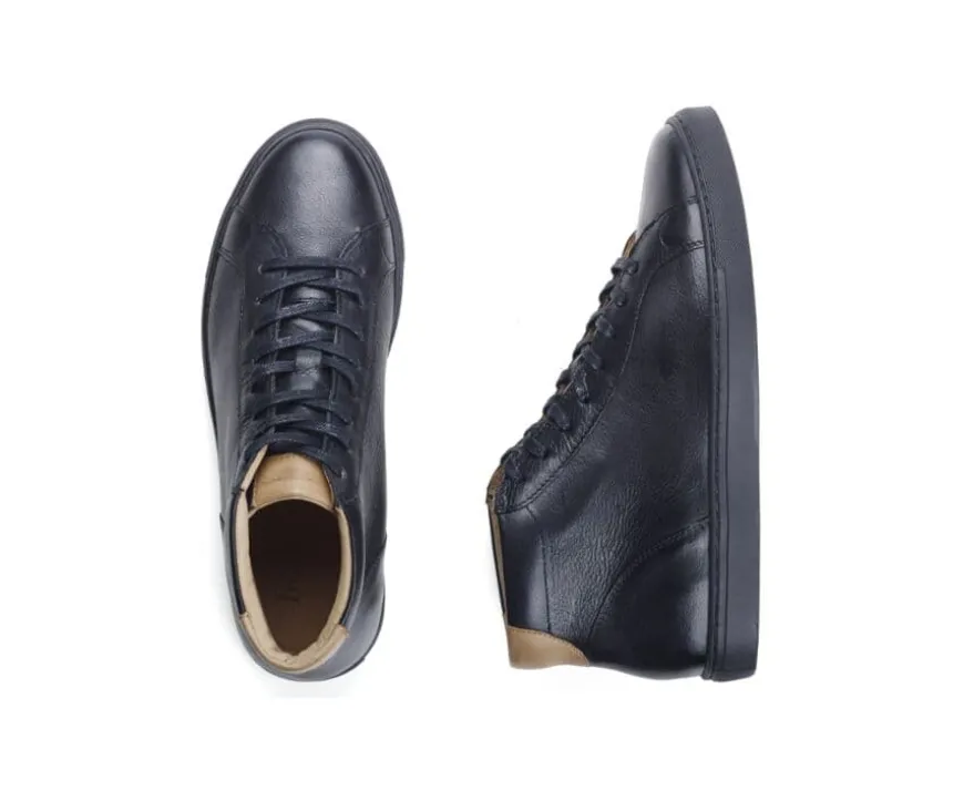 Zapatillas altas para hombre de piel Negro Thornlea-Bexley Store