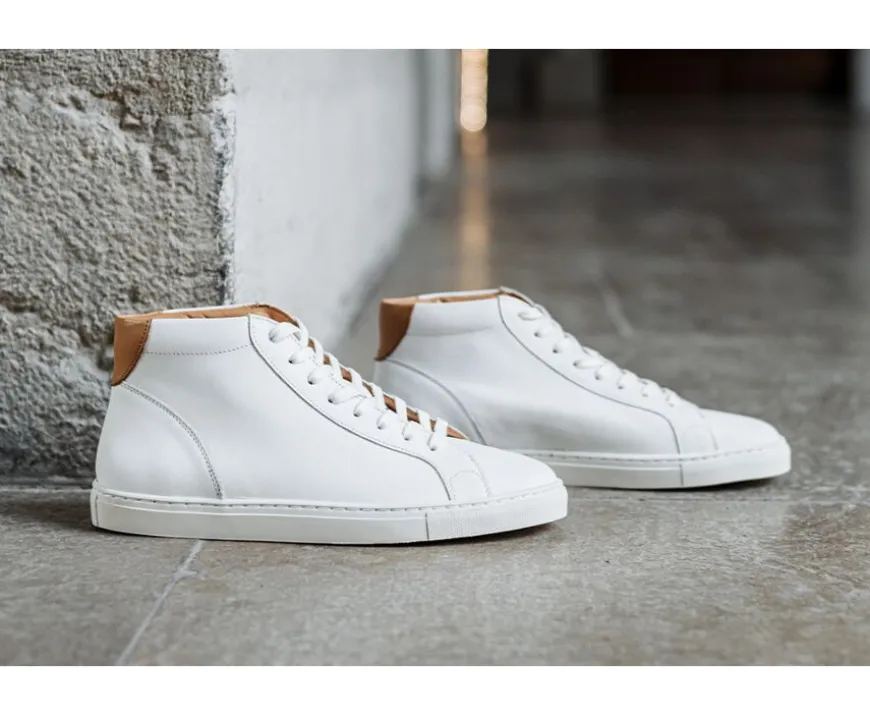 Zapatillas altas para hombre de piel Blanco Thornlea-Bexley Online