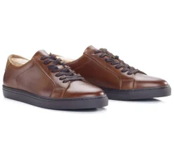Zapatillas de hombre de piel Castaño patinado Inglewood-Bexley Online