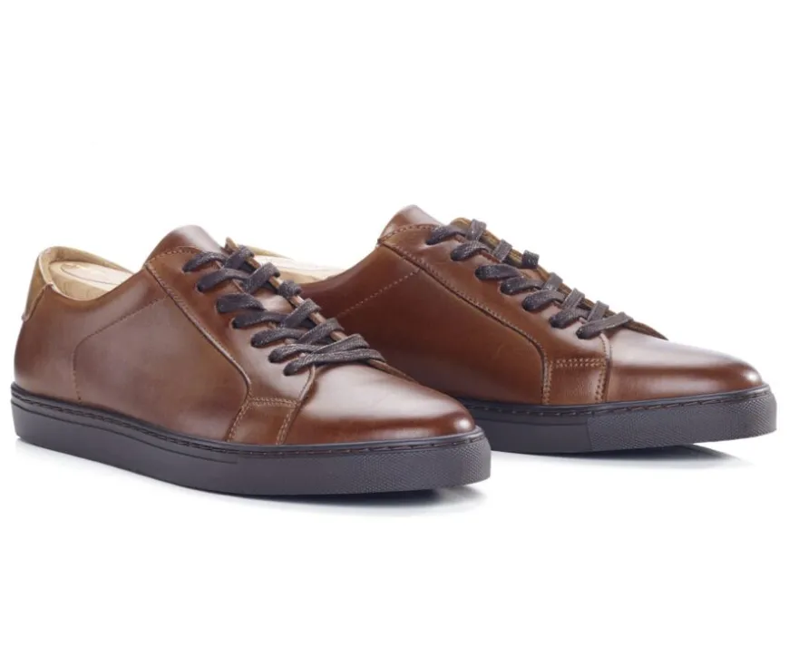 Zapatillas de hombre de piel Castaño patinado Inglewood-Bexley Online
