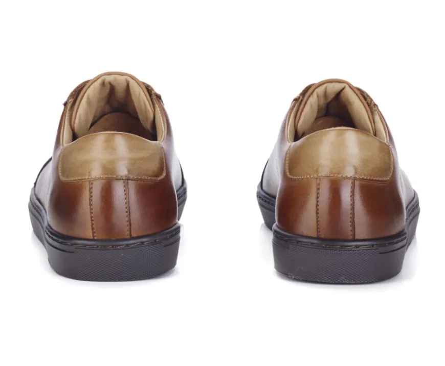Zapatillas de hombre de piel Castaño patinado Inglewood-Bexley Online