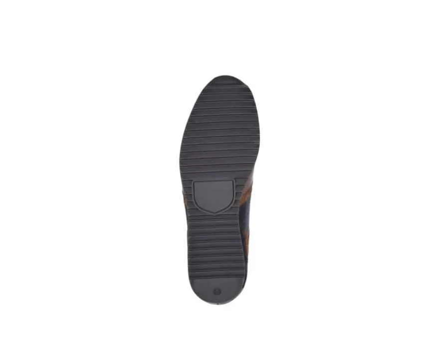 Zapatillas de hombre de terciopelo Chocolate y Azul marino Corunna-Bexley Store
