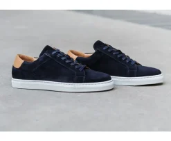 Zapatillas de hombre de terciopelo Azul marino Inglewood-Bexley Hot