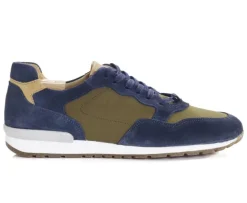 Zapatillas de hombre de Terciopelo Azul y Caqui Canberra Ii-Bexley Discount